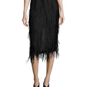 Jason Wu Collection Size 6 Ostrich Feather Skirt Black